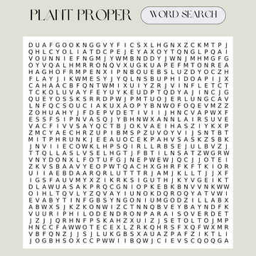 Plant Word Search | Plant Proper